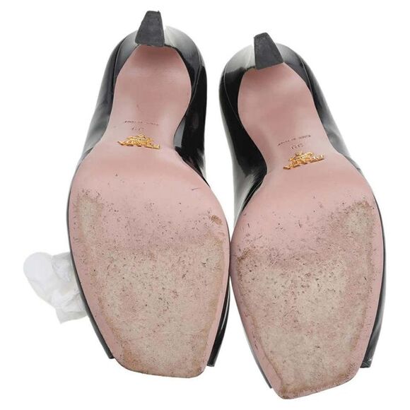 Prada Black Patent Leather Crystal Embellish - Picture 3 of 10
